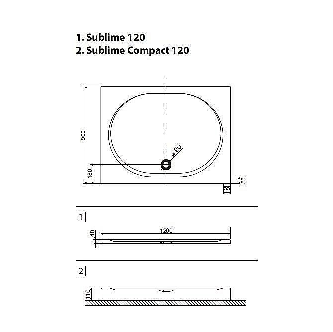 Душевой поддон Excellent Sublime 120х90 купить в интернет-магазине Sanbest